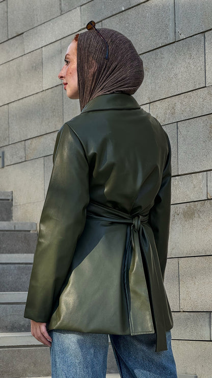 Wrap Leather Jacket