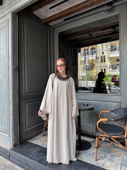 Raw linen dress