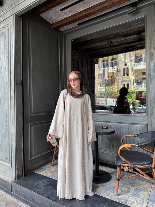 Raw linen dress