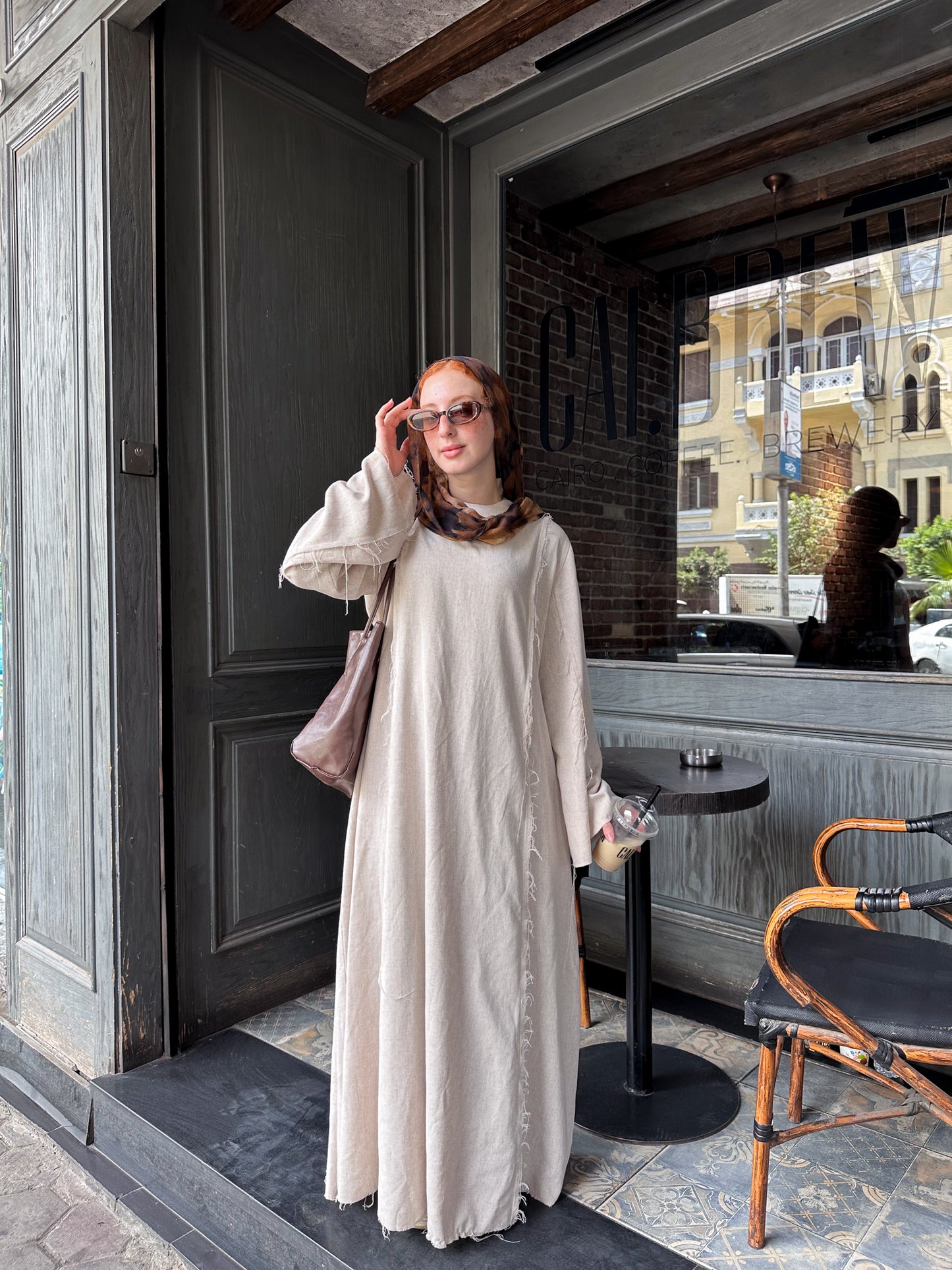 Raw linen dress