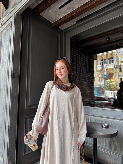 Raw linen dress