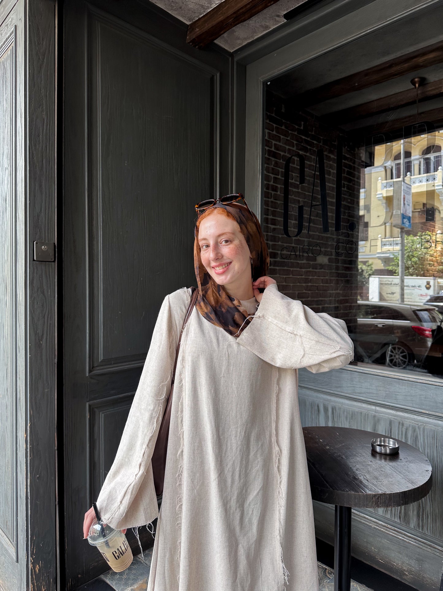 Raw linen dress