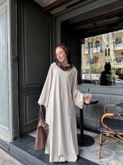 Raw linen dress