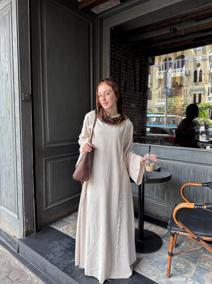 Raw linen dress