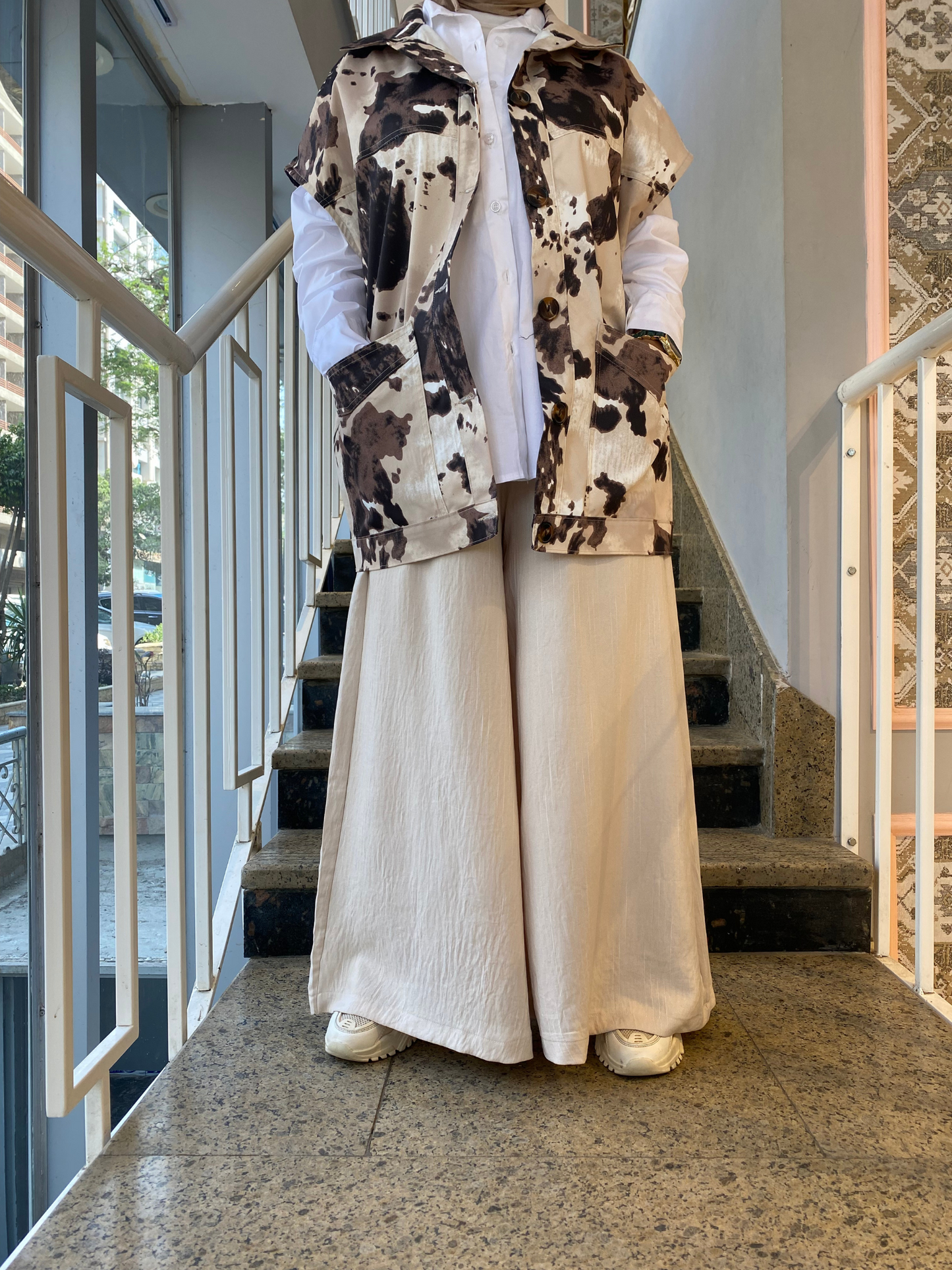 Linen wide leg pants