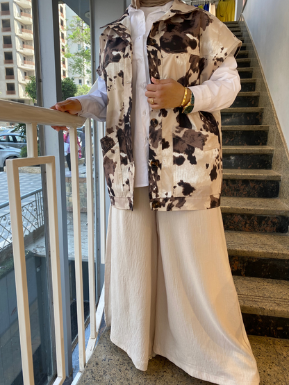 Linen wide leg pants