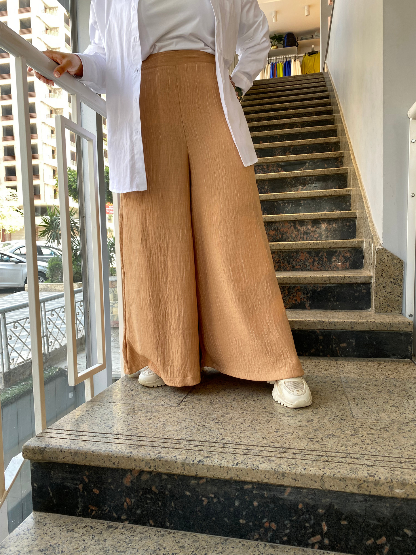 Linen wide leg pants